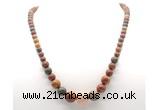 GMN7351 picasso jasper graduated beaded necklace & bracelet set