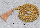 GMN742 Hand-knotted 8mm, 10mm golden tiger eye 108 beads mala necklaces with tassel