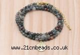 GMN7435 4mm faceted round tiny African bloodstone beaded necklace with constellation charm