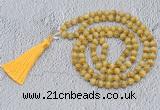 GMN745 Hand-knotted 8mm, 10mm golden tiger eye 108 beads mala necklaces with tassel