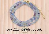 GMN7461 4mm faceted round fluorite beaded necklace with constellation charm