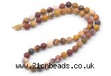 GMN7606 18 - 36 inches 8mm, 10mm matte mookaite beaded necklaces