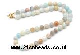 GMN7703 18 - 36 inches 8mm, 10mm round amazonite beaded necklaces