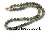 GMN7710 18 - 36 inches 8mm, 10mm round Canadian jade beaded necklaces