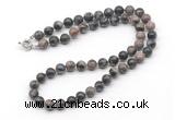 GMN7720 18 - 36 inches 8mm, 10mm round grey opal beaded necklaces