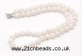 GMN7728 18 - 36 inches 8mm, 10mm round white Tibetan agate beaded necklaces