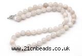GMN7751 18 - 36 inches 8mm, 10mm round white crazy lace agate beaded necklaces