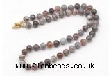 GMN7755 18 - 36 inches 8mm, 10mm round Botswana agate beaded necklaces