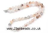 GMN7763 18 - 36 inches 8mm, 10mm round montana agate beaded necklaces