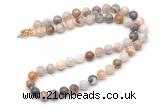 GMN7764 18 - 36 inches 8mm, 10mm round bamboo leaf agate beaded necklaces