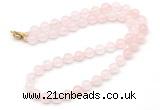 GMN7792 18 - 36 inches 8mm, 10mm round rose quartz beaded necklaces