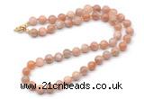 GMN7809 18 - 36 inches 8mm, 10mm round moonstone beaded necklaces