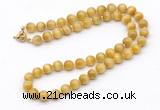 GMN7836 18 - 36 inches 8mm, 10mm round grade AA golden tiger eye beaded necklaces