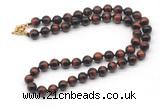 GMN7840 18 - 36 inches 8mm, 10mm round grade AA red tiger eye beaded necklaces