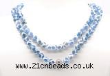 GMN8002 18 - 36 inches 8mm, 10mm blue Tibetan agate 54, 108 beads mala necklaces