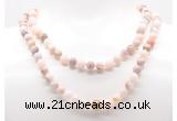 GMN8037 18 - 36 inches 8mm, 10mm natural pink opal 54, 108 beads mala necklaces