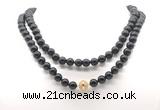 GMN8046 18 - 36 inches 8mm, 10mm black obsidian 54, 108 beads mala necklaces