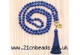 GMN8203 18 - 36 inches 8mm lapis lazuli 54, 108 beads mala necklace with tassel