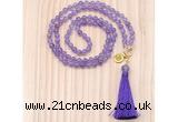 GMN8205 18 - 36 inches 8mm amethyst 54, 108 beads mala necklace with tassel