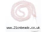 GMN8400 8mm, 10mm rose quartz 27, 54, 108 beads mala necklace with tassel