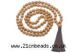 GMN8418 8mm, 10mm wooden jasper 27, 54, 108 beads mala necklace with tassel