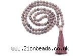 GMN8530 8mm, 10mm lepidolite 27, 54, 108 beads mala necklace with tassel