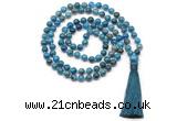 GMN8541 8mm, 10mm apatite 27, 54, 108 beads mala necklace with tassel