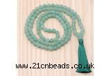 GMN8705 Hand-Knotted 8mm, 10mm Matte Green Aventurine 108 Beads Mala Necklace