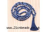 GMN8725 Hand-Knotted 8mm, 10mm Matte Sodalite 108 Beads Mala Necklace