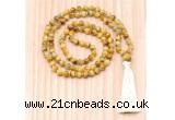 GMN8801 Hand-Knotted 8mm, 10mm Golden Tiger Eye 108 Beads Mala Necklace