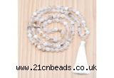 GMN8814 Hand-Knotted 8mm, 10mm Montana Agate 108 Beads Mala Necklace