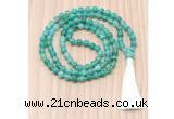 GMN8829 Hand-Knotted 8mm, 10mm Peafowl Agate 108 Beads Mala Necklace