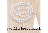 GMN8834 Hand-Knotted 8mm, 10mm Tibetan Agate 108 Beads Mala Necklace