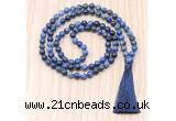 GMN8842 Hand-Knotted 8mm, 10mm Sodalite 108 Beads Mala Necklace