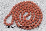 GMN914 Hand-knotted 8mm, 10mm matte red jasper 108 beads mala necklaces