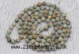 GMN919 Hand-knotted 8mm, 10mm matte rhyolite 108 beads mala necklaces