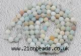 GMN923 Hand-knotted 8mm, 10mm matte amazonite 108 beads mala necklaces