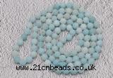 GMN924 Hand-knotted 8mm, 10mm matte amazonite 108 beads mala necklaces