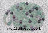 GMN927 Hand-knotted 8mm, 10mm matte fluorite 108 beads mala necklaces