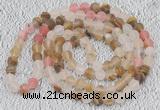 GMN928 Hand-knotted 8mm, 10mm matte volcano cherry quartz 108 beads mala necklaces