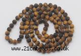 GMN933 Hand-knotted 8mm, 10mm matte yellow tiger eye 108 beads mala necklaces