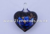 LP01 16*30*38mm heart inner flower lampwork glass pendants