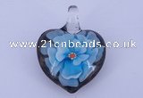 LP09 16*30*40mm heart inner flower lampwork glass pendants