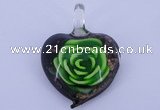 LP11 14*35*45mm heart inner flower lampwork glass pendants