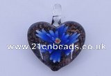 LP16 15*32*38mm heart inner flower lampwork glass pendants