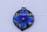 LP38 13*32*46mm heart inner flower lampwork glass pendants