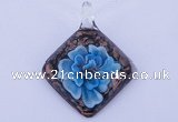 LP59 12*38*48mm diamond inner flower lampwork glass pendants