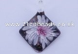 LP62 12*39*50mm diamond inner flower lampwork glass pendants