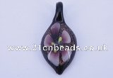 LP80 11*26*54mm leaf inner flower lampwork glass pendants