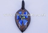 LP82 12*27*56mm leaf inner flower lampwork glass pendants